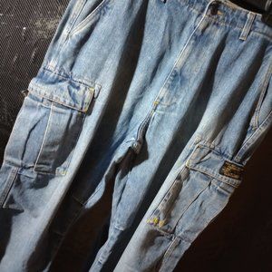 Vtg 90s Ralph Lauren Military Type RL2 Cargo Jeans Mens Size 32Lx34W